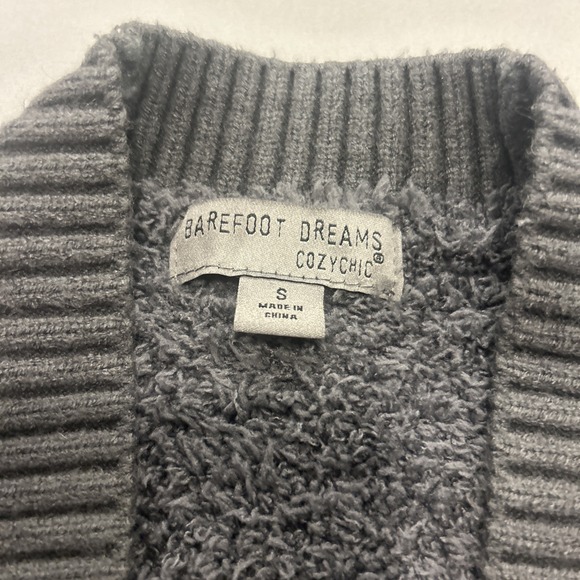 Barefoot Dreams CozyChic Relaxed Open Front Cardigan Dark Gray Pockets Worn Once - Picture 2 of 12